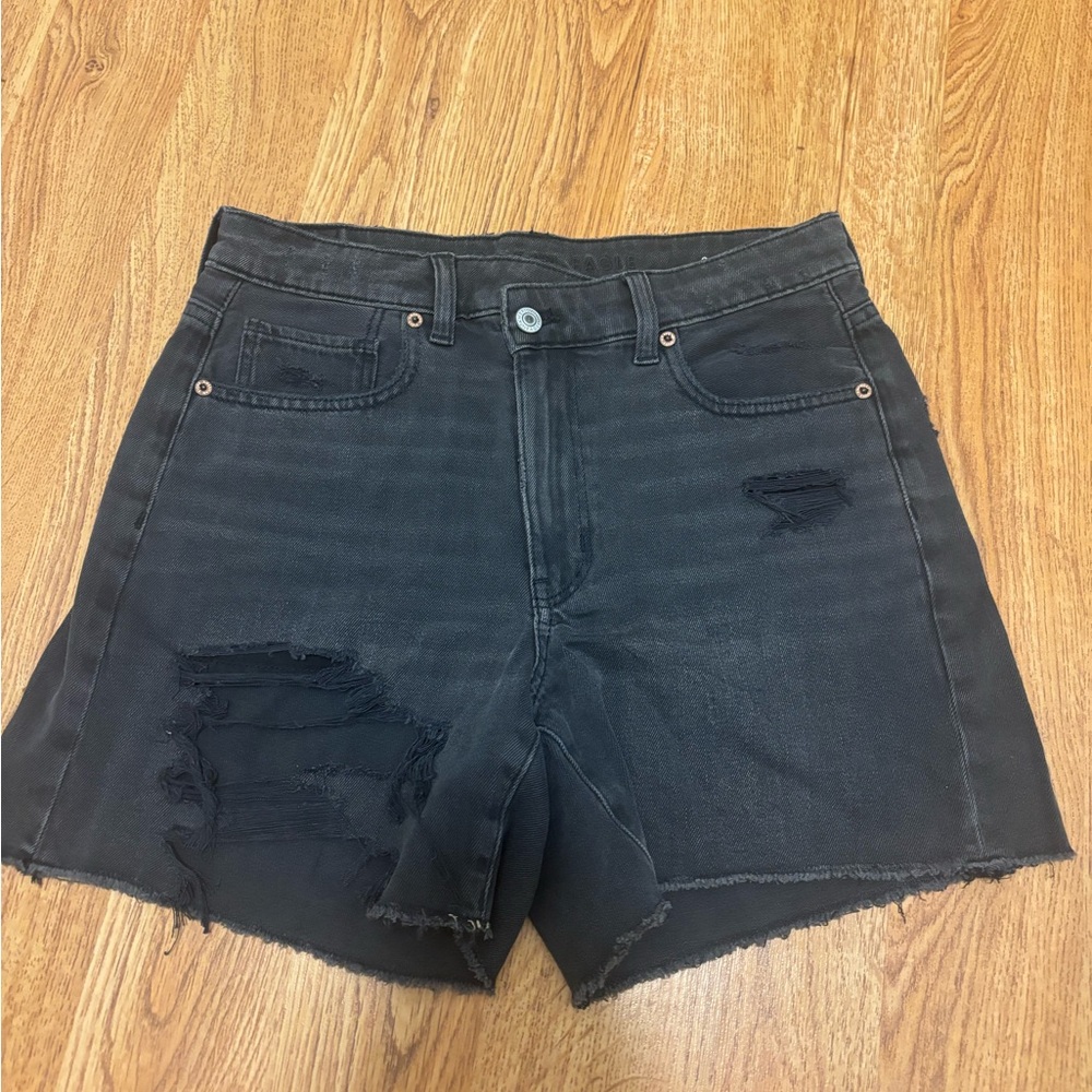 American Eagle Outfitters Black Distressed Jean Shorts